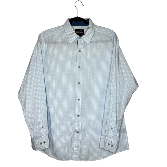 Daniel Cremieux Other - Cremieux Men's Long-Sleeve Button Down‎ Shirt L Blue & White Geometric Print